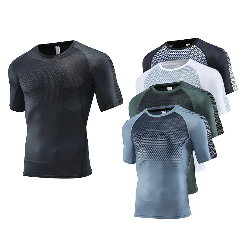 Rash Guard - قميص رياضي رجالي للياقة البدنية قميص